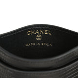 Chanel CC Card Holder Wallet Black Lizard Embossed Calfskin Gold Hardware - Thumbnail View 7