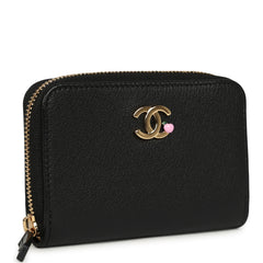 Chanel "Lucky Park" Coin Wallet Black Goatskin Gold Hardware