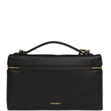 Chanel Large "Supple" Trapeze Top Handle Long Vanity Case with Chain Black Grained Calfskin Gold Hardware - Thumbnail View 4