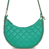 Pre-owned Chanel Small Chain Around Hobo Bag Teal Lambskin Light Gold Hardware - Thumbnail View 4