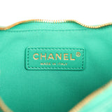 Pre-owned Chanel Small Chain Around Hobo Bag Teal Lambskin Light Gold Hardware - Thumbnail View 10