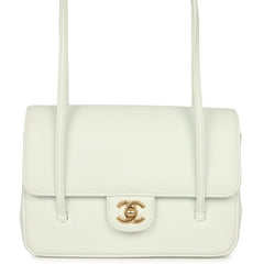 Chanel Small Preppy Coco Flap Bag Light Blue Shiny Caviar Brushed Gold Hardware