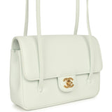 Chanel Small Preppy Coco Flap Bag Light Blue Shiny Caviar Brushed Gold Hardware - Thumbnail View 2