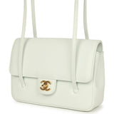 Chanel Small Preppy Coco Flap Bag Light Blue Shiny Caviar Brushed Gold Hardware - Thumbnail View 5