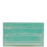 Chanel CC Card Holder Wallet Turquoise Iridescent Croc Embossed Calfskin Gold Hardware - Thumbnail View 4