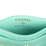 Chanel CC Card Holder Wallet Turquoise Iridescent Croc Embossed Calfskin Gold Hardware - Thumbnail View 8