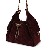 Chanel Small 25 Hobo Bag Burgundy Suede Gold Hardware - Thumbnail View 5