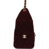 Chanel Small 25 Hobo Bag Burgundy Suede Gold Hardware - Thumbnail View 3