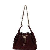 Chanel Small 25 Hobo Bag Burgundy Suede Gold Hardware - Thumbnail View 6