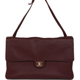 Chanel Maxi "Souplissimo" Large Flap Bag Dark Burgundy Grained Calfskin Gold Hardware - Thumbnail View 1