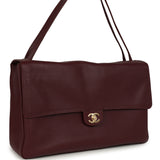 Chanel Maxi "Souplissimo" Large Flap Bag Dark Burgundy Grained Calfskin Gold Hardware - Thumbnail View 2