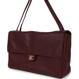 Chanel Maxi "Souplissimo" Large Flap Bag Dark Burgundy Grained Calfskin Gold Hardware - Thumbnail View 5