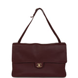 Chanel Maxi "Souplissimo" Large Flap Bag Dark Burgundy Grained Calfskin Gold Hardware - Thumbnail View 6