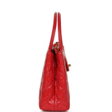 Chanel Small Kelly Shopper Dark Red Shiny Aged Calfskin Brushed Gold Hardware - Thumbnail View 3