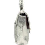 Chanel Clutch Bag with Leather Strap Silver Metallic Calfskin Gold Hardware - Thumbnail View 3