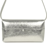 Chanel Clutch Bag with Leather Strap Silver Metallic Calfskin Gold Hardware - Thumbnail View 4