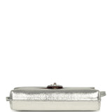 Chanel Clutch Bag with Leather Strap Silver Metallic Calfskin Gold Hardware - Thumbnail View 7