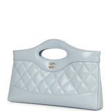 Chanel 31 Clutch with Chain Light Blue Shiny Lambskin Light Gold Hardware - Thumbnail View 5