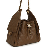 Chanel Small 25 Hobo Bag Brown Shiny Caviar Gold Hardware - Thumbnail View 2