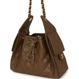 Chanel Small 25 Hobo Bag Brown Shiny Caviar Gold Hardware - Thumbnail View 5