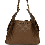 Chanel Small 25 Hobo Bag Brown Shiny Caviar Gold Hardware - Thumbnail View 4