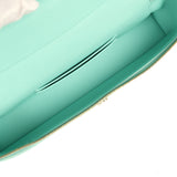 Chanel Large East West Top Handle Long Vanity Case with Chain Turquoise Iridescent Embossed Croc Calfskin Gold Hardware - Thumbnail View 8