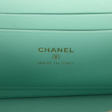 Chanel Large East West Top Handle Long Vanity Case with Chain Turquoise Iridescent Embossed Croc Calfskin Gold Hardware - Thumbnail View 9