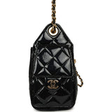 Chanel Mini 25 Hobo Bag Black Patent Lambskin Gold Hardware - Thumbnail View 3