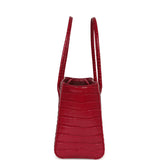 Chanel Small Cerf Shopping Bag Fuchsia Croc Embossed Calfskin Gold Hardware - Thumbnail View 3