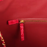 Chanel Small Cerf Shopping Bag Fuchsia Croc Embossed Calfskin Gold Hardware - Thumbnail View 9