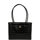 Chanel Mini Cerf Shopping Bag Black Croc Embossed Calfskin Gold Hardware - Thumbnail View 1