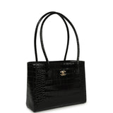 Chanel Mini Cerf Shopping Bag Black Croc Embossed Calfskin Gold Hardware - Thumbnail View 2