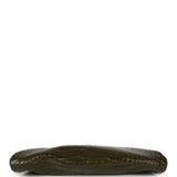 Chanel Half Moon Clutch Bag Khaki Croc Embossed Calfskin Gold Hardware - Thumbnail View 5