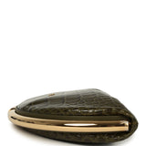 Chanel Half Moon Clutch Bag Khaki Croc Embossed Calfskin Gold Hardware - Thumbnail View 3