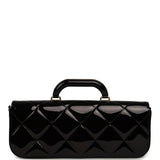 Chanel Large Top Handle Long Flap Bag with Chain Black Mirror Calfskin Gold Hardware - Thumbnail View 4
