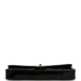 Chanel Large Top Handle Long Flap Bag with Chain Black Mirror Calfskin Gold Hardware - Thumbnail View 6