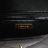 Chanel Large Top Handle Long Flap Bag with Chain Black Mirror Calfskin Gold Hardware - Thumbnail View 8