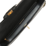 Chanel Large Top Handle Long Flap Bag with Chain Black Mirror Calfskin Gold Hardware - Thumbnail View 10