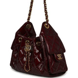 Chanel Mini 25 Hobo Bag Burgundy Patent Lambskin Gold Hardware - Thumbnail View 5