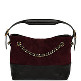 Chanel Mini Coco Base Bag Burgundy Suede, Black Lambskin Gold Hardware - Thumbnail View 4