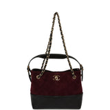 Chanel Mini Coco Base Bag Burgundy Suede, Black Lambskin Gold Hardware - Thumbnail View 7