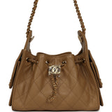 Chanel Mini 25 Hobo Bag Light Brown Caviar Gold Hardware - Thumbnail View 1