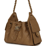 Chanel Mini 25 Hobo Bag Light Brown Caviar Gold Hardware - Thumbnail View 5