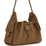 Chanel Mini 25 Hobo Bag Light Brown Caviar Gold Hardware - Thumbnail View 2