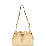 Chanel Mini 25 Hobo Bag Ecru Caviar Gold Hardware - Thumbnail View 7