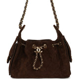 Chanel Mini 25 Hobo Bag Dark Brown Suede Gold Hardware - Thumbnail View 1