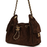 Chanel Mini 25 Hobo Bag Dark Brown Suede Gold Hardware - Thumbnail View 5