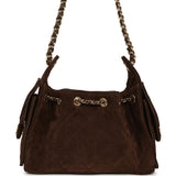 Chanel Mini 25 Hobo Bag Dark Brown Suede Gold Hardware - Thumbnail View 4