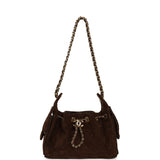 Chanel Mini 25 Hobo Bag Dark Brown Suede Gold Hardware - Thumbnail View 6