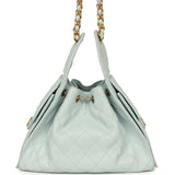 Pre-owned Chanel Small 25 Hobo Bag Light Blue Caviar Antique Gold Hardware - Thumbnail View 4